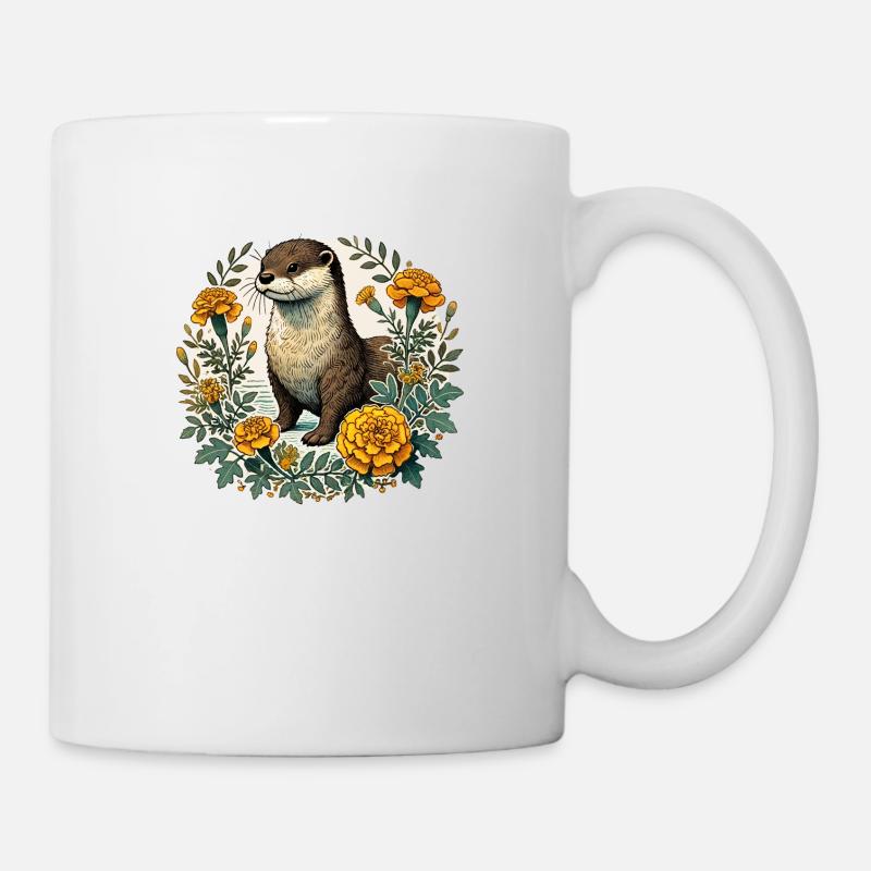 Ringelblume Fischotter - Tasse - Weiß