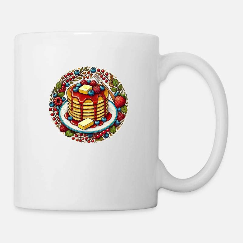 Fruchtige Pfannkuchen - Tasse - Weiß