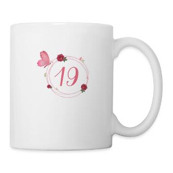 19th Birthday Butterfly and Flower Girls - Mug - white - Right