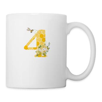 4e anniversaire abeille - Mug blanc - blanc - Droite