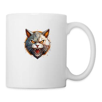 Chat sauvage en colère combatif motivation sport - Mug blanc - blanc - Droite