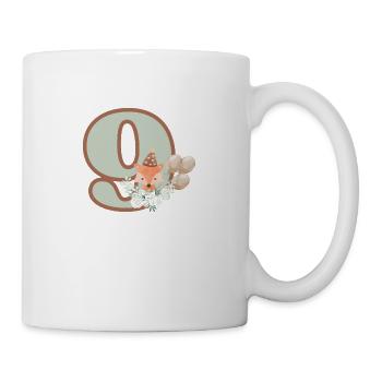 9. Geburtstag Fuchs Blumen - Tasse - Weiß - Rechts