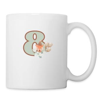 8th Birthday Fox Flowers - Mug - white - Right