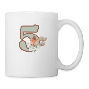5th Birthday Fox Flowers - Mug - white - Right