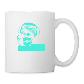 Cool DJ chien animal de compagnie disque vinyle musique de fête - Mug blanc - blanc - Droite