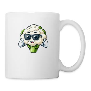 Cooler Blumenkohl Veganer Daumen Hoch Sonnenbrille - Tasse - Weiß - Rechts
