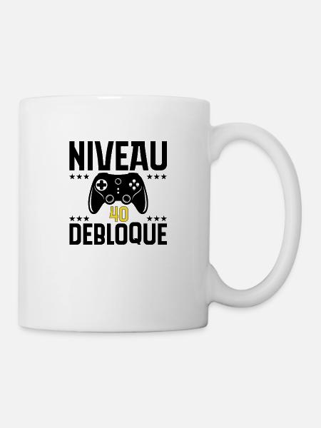 Niveau 40 débloqué / Anniversaire 40 ans gamer - Mug blanc - blanc