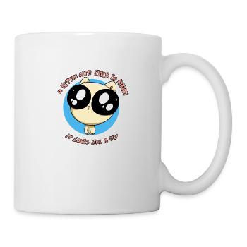 Chaton aux yeux très kawaii - Mug blanc - blanc - Droite