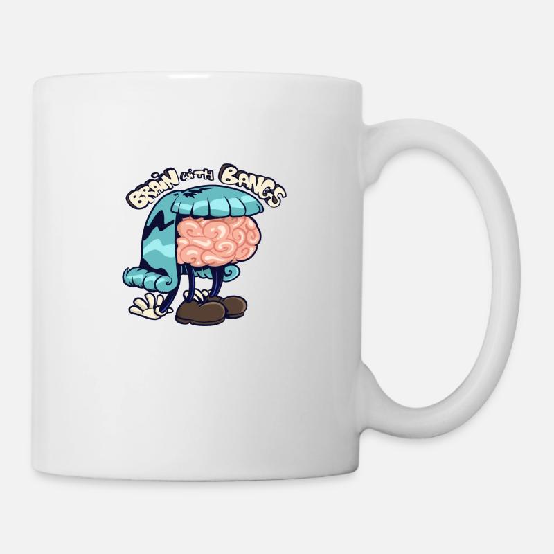 Gehirn mit Pony - Tasse - Weiß