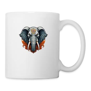Éléphant combatif sauvage en colère pugnace - Mug blanc - blanc - Droite