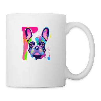 Bulldogge bunt - Tasse - Weiß - Rechts
