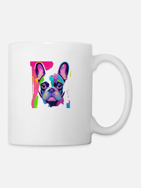 Bulldogge bunt - Tasse - Weiß