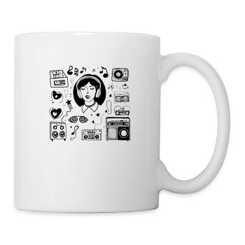 Retro pop music fan - Mug - white - Right