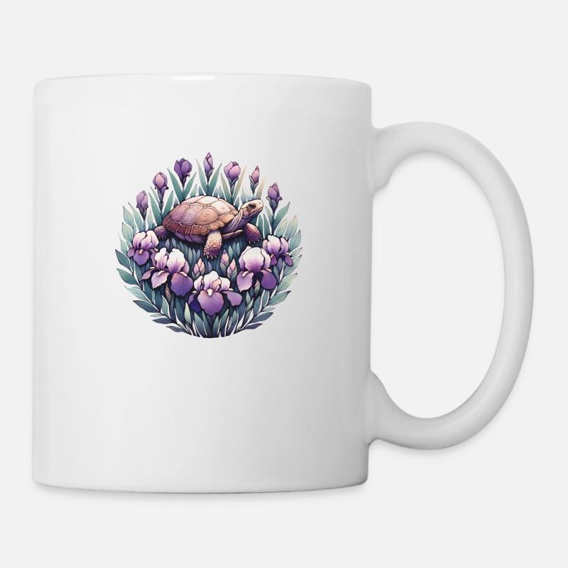 Tortue-boîte avec iris - Mug blanc - blanc