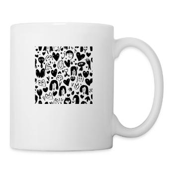 Visages abstraits - Art de l’amitié - Mug blanc - blanc - Droite