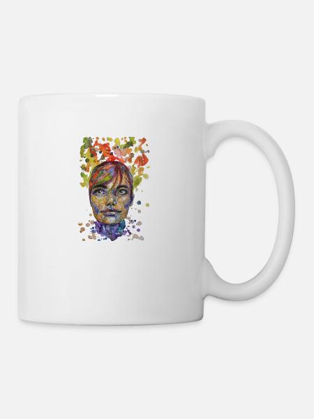 Illustration Collage skizze porträt carographic - Tasse - Weiß