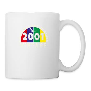Jahrgang 2001 Retro - Bursdag - Tasse - Weiß - Rechts