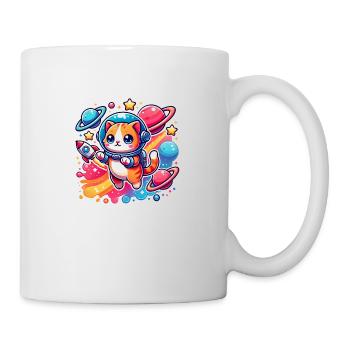 Weltraum-Katze - Tasse - Weiß - Rechts