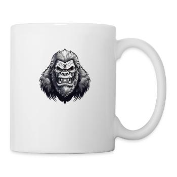 Wild angry Sasquatch logo motivational sport - Mug - white - Right