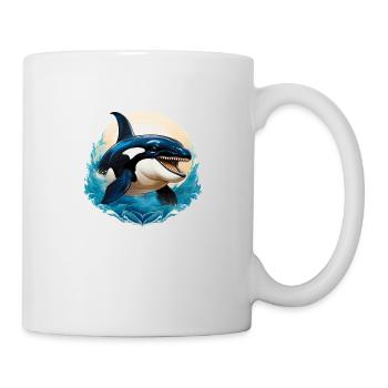 Wild angry killer whale motivational sport - Mug - white - Right