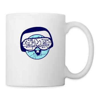 DJ Daten Mikrochip Sonnenbrille Brille Party Musik - Tasse - Weiß - Rechts