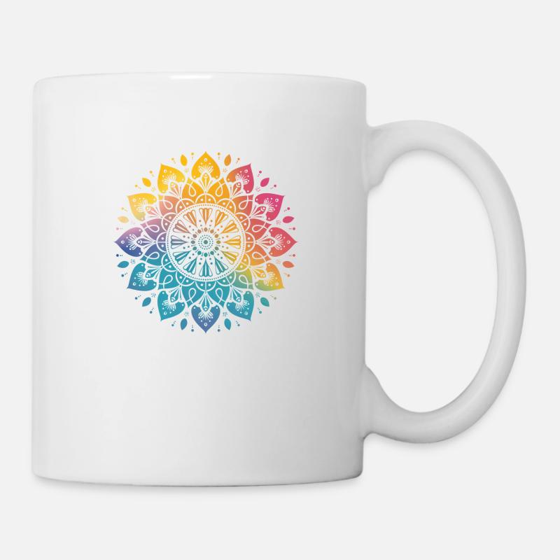 Mandala arc-en-ciel - Mug blanc - blanc