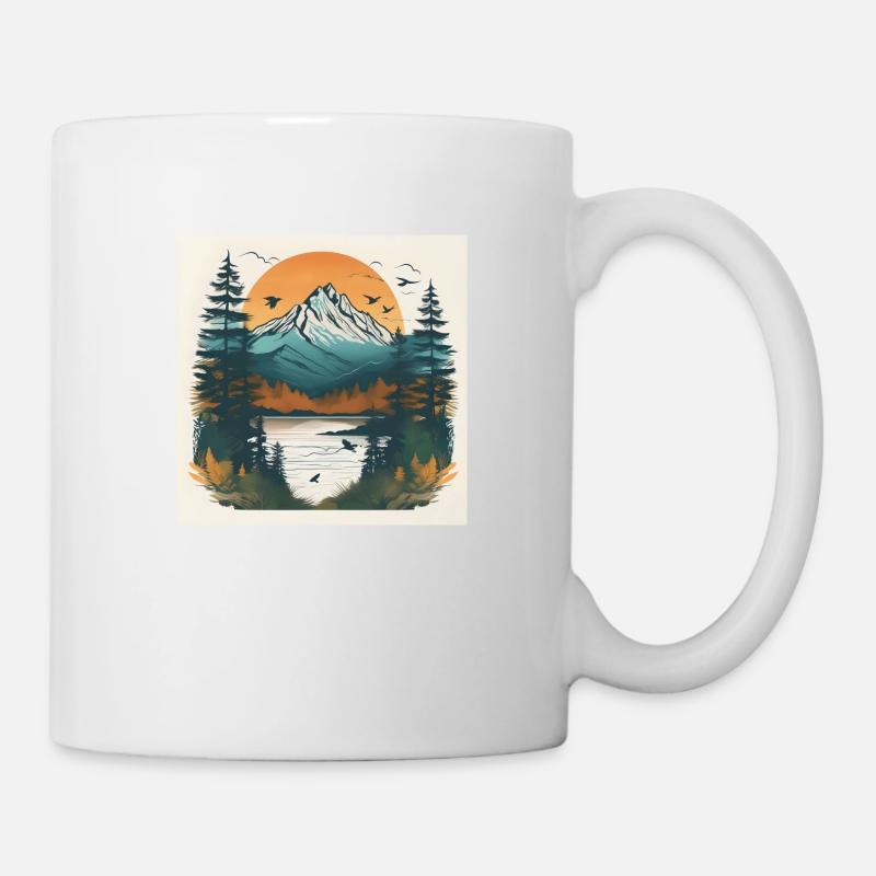 Mountains Calling : un design élégant pour les alpinistes - Mug blanc - blanc