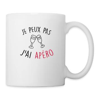 je peux pas j'ai apéro / apéritif / alcool - Mug blanc - blanc - Droite