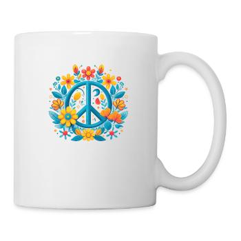 Peace Love 60's 70's Groovy Costume Flowers - Mug blanc - blanc - Droite