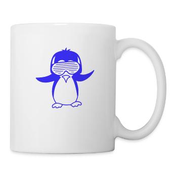 Süßer DJ Pinguin Sonnenbrille Party Musik Vogel - Tasse - Weiß - Rechts