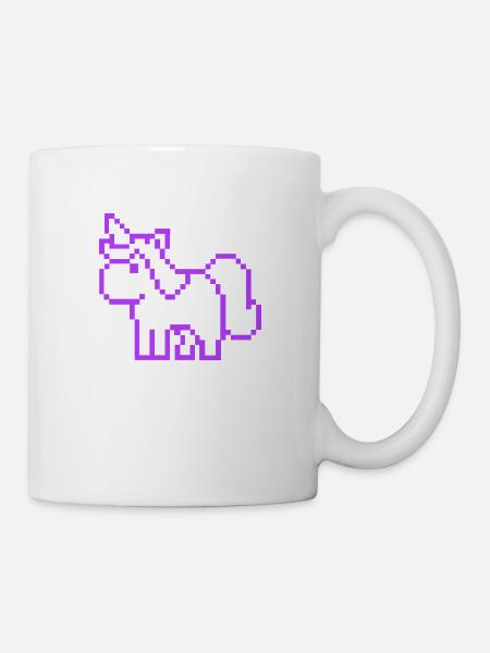 pixel einhorn - Tasse - Weiß