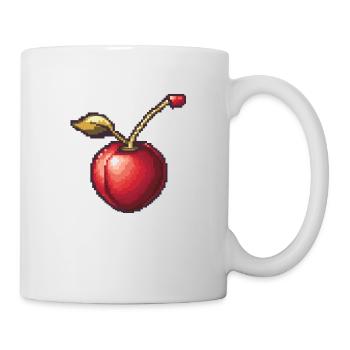 Kirsche Pixel Symbol - Tasse - Weiß - Rechts