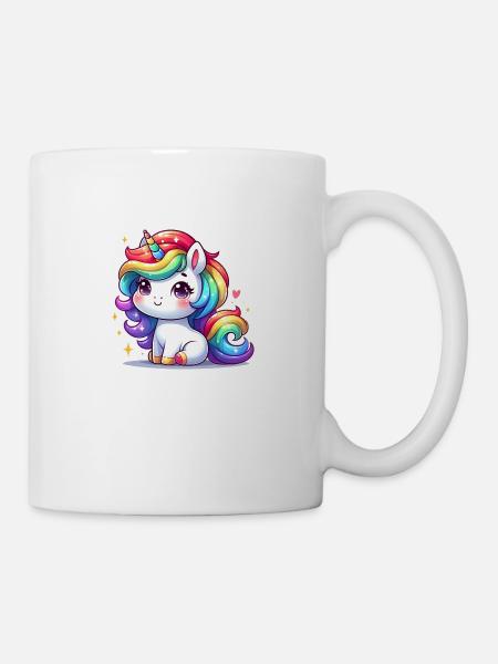Regenbogen-Einhorn - Tasse - Weiß
