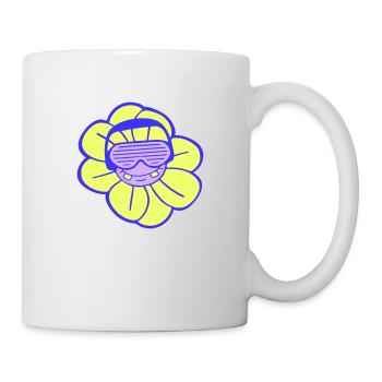 Party Flower Plant Blossom Face Cool Music Club - Mug - white - Right