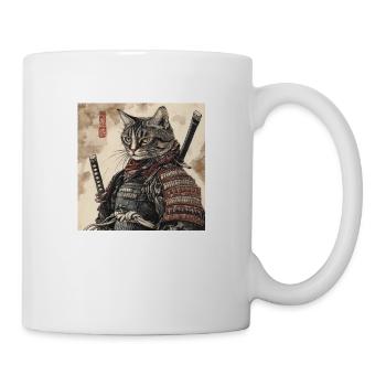 Cat Samurai Japan Ukiyo-E - Mug - white - Right