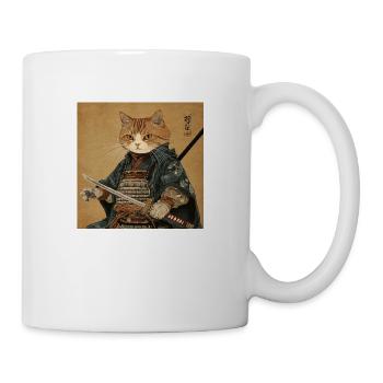 Cat Samurai Japan Ukiyo-E - Mug - white - Right