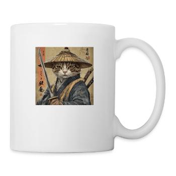 Cat Samurai Japan Ukiyo-E - Mug - white - Right