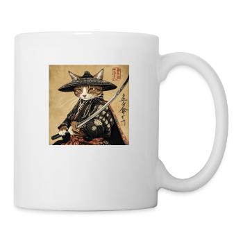 Cat Samurai Japan Ukiyo-E - Mug - white - Right