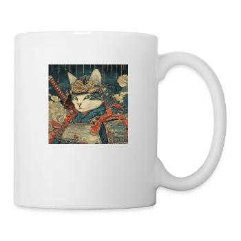 Cat Samurai Japan Ukiyo-E - Mug - white - Right
