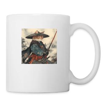Cat Samurai Japan Ukiyo-E - Mug - white - Right