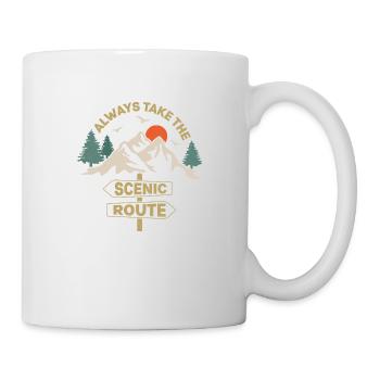 Always Take The Scenic Route Hiking Hiker - Mug - white - Right
