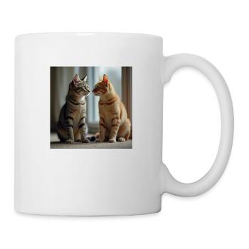 Zwei Katzen - Tasse - Weiß - Rechts