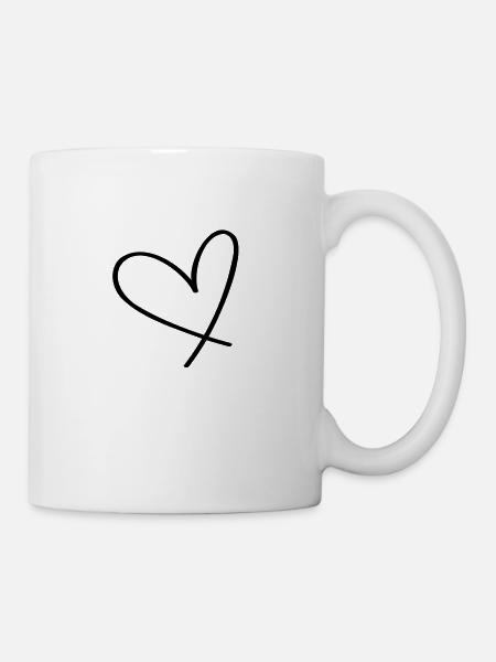 Coeur Noir - Mug blanc - blanc