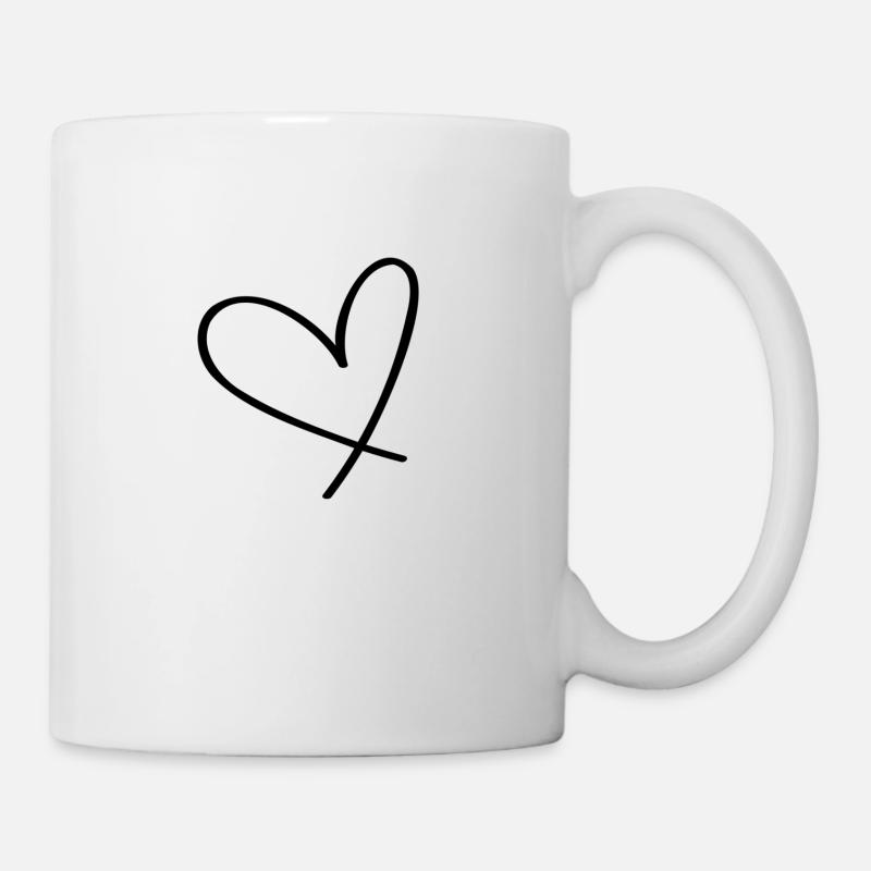Herz Schwarz - Tasse - Weiß