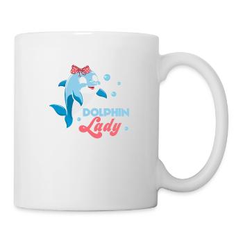 Crazy Dolphin Lady Beach Vacation Marine Biology - Mug - white - Right