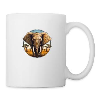Wild angry elephant combative motivational sport - Mug - white - Right