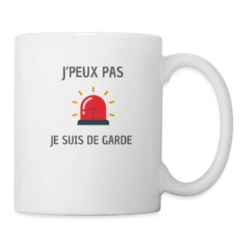 j'peux pas je suis de garde - Mug blanc - blanc - Droite