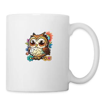 Cute Owl Kawaii Mascot - Mug - white - Right