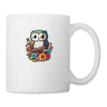 Cute Owl Kawaii Mascot - Mug - white - Right