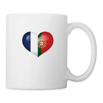 France Portugal Flag Coeur - Mug blanc - blanc - Droite